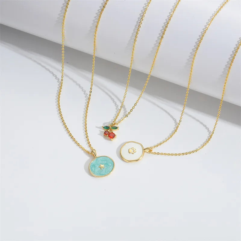 Paw Print Charm Pendant Necklace in Gold