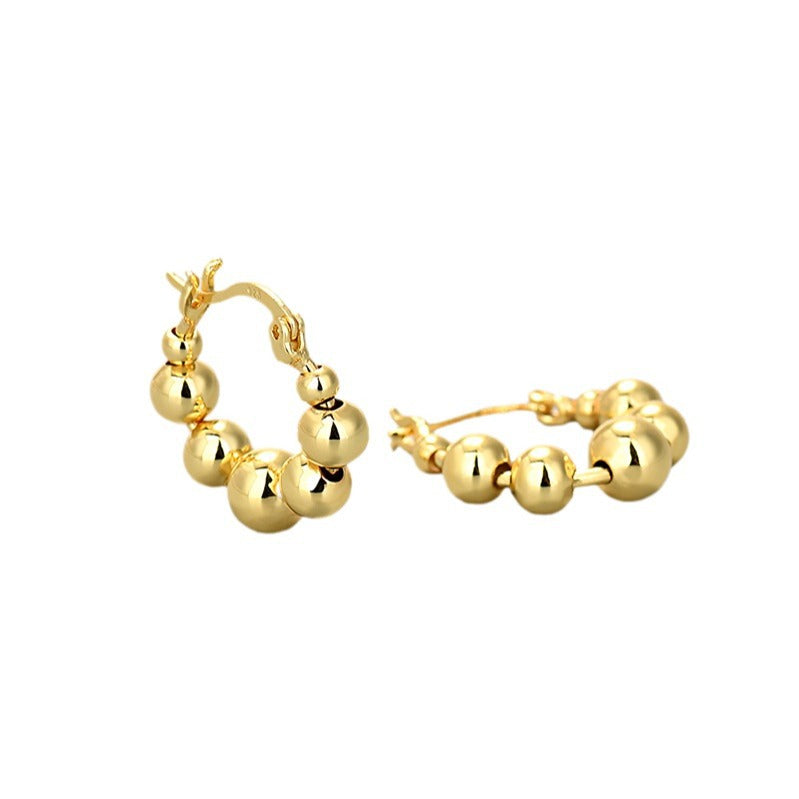 Rounded Hoop Earrings in Gold