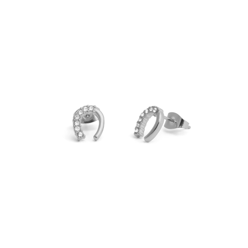 Stud Horseshoe Earrings in Silver