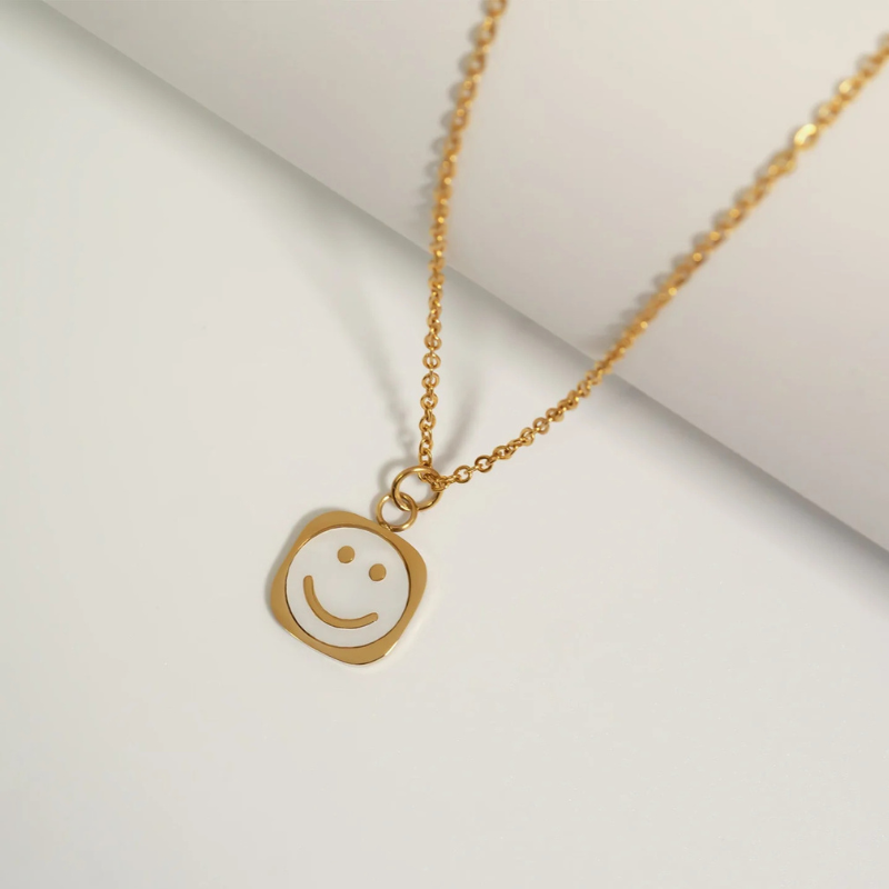 Smiley Face Charm in Gold