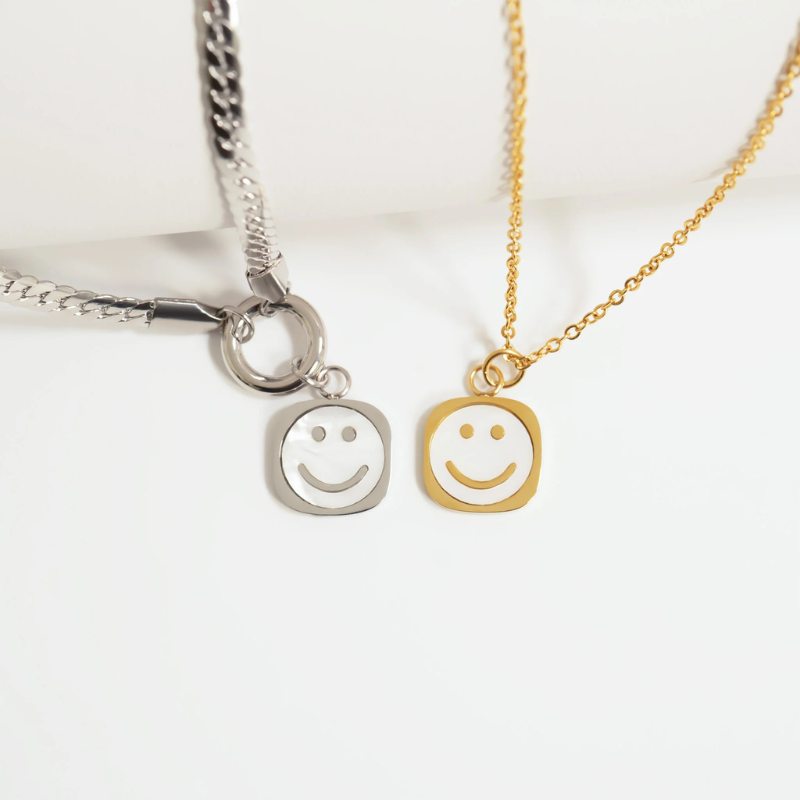 Smiley Face Charm in Gold