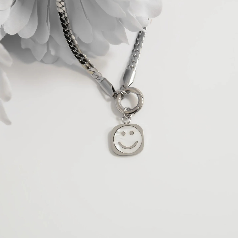 Smiley Face Charm in Silver