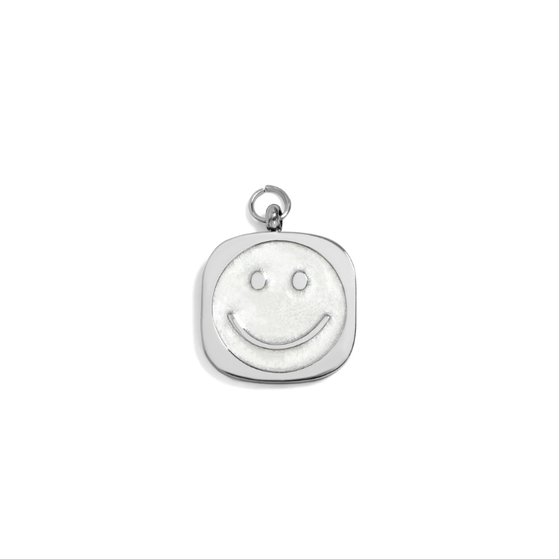 Smiley Face Charm in Silver