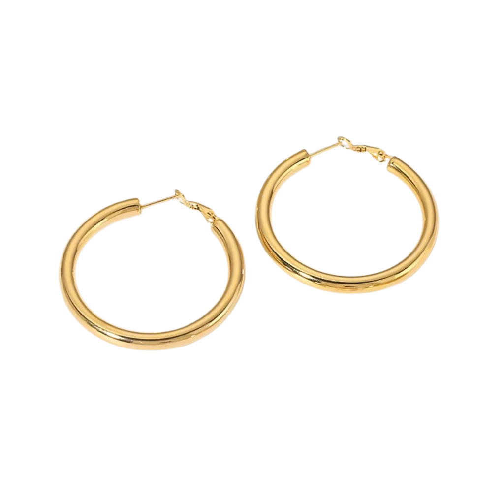 Solid Hoop Earrings in Gold