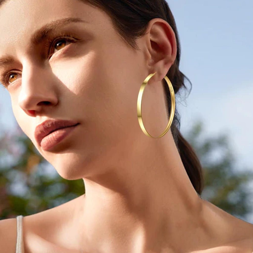 Solid Plated Hoops in Gold