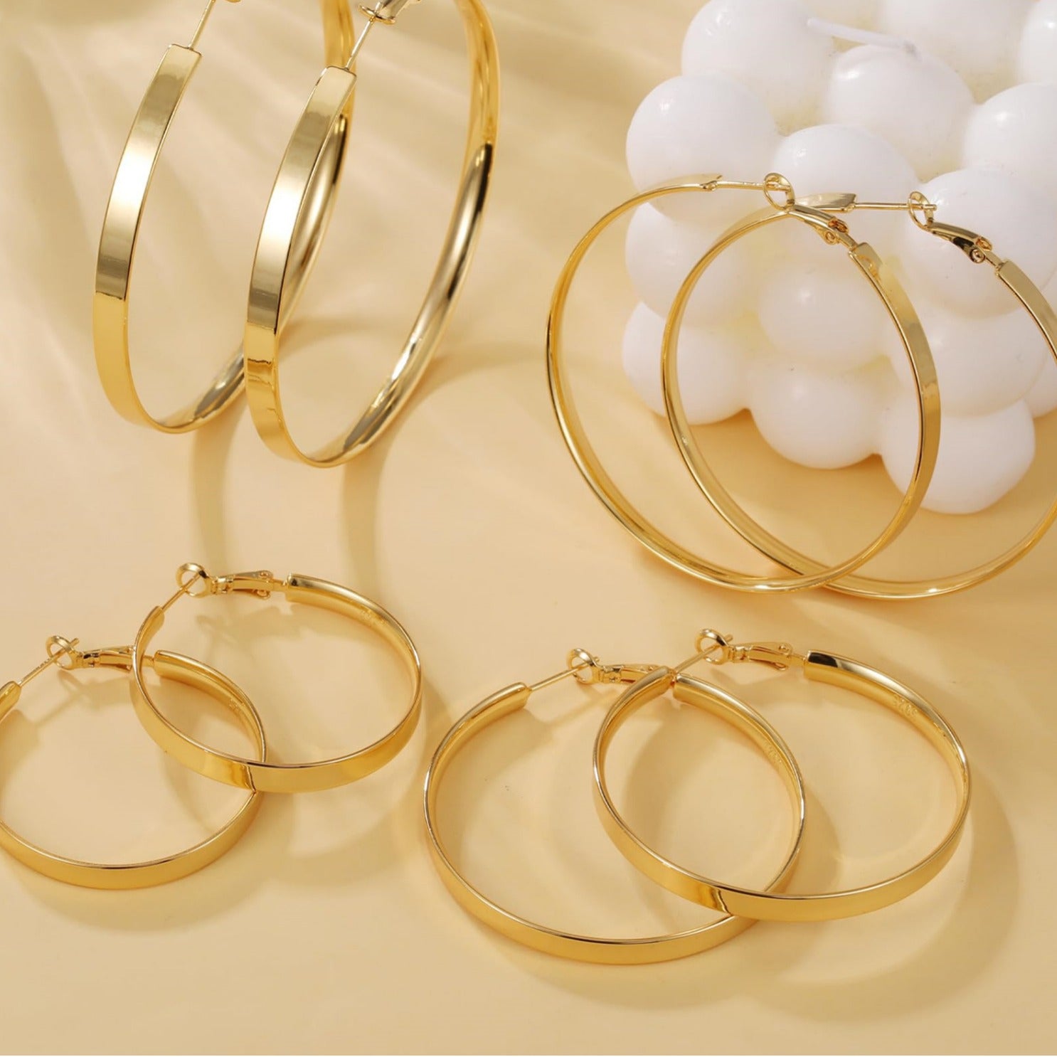 Solid Plated Hoops in Gold