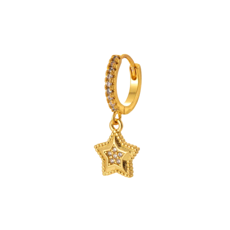 Star Huggie Hoop Earring
