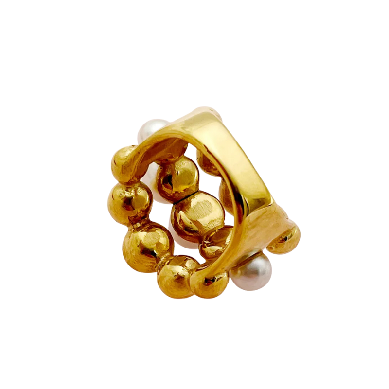 Cluster Pearl Ring in Gold