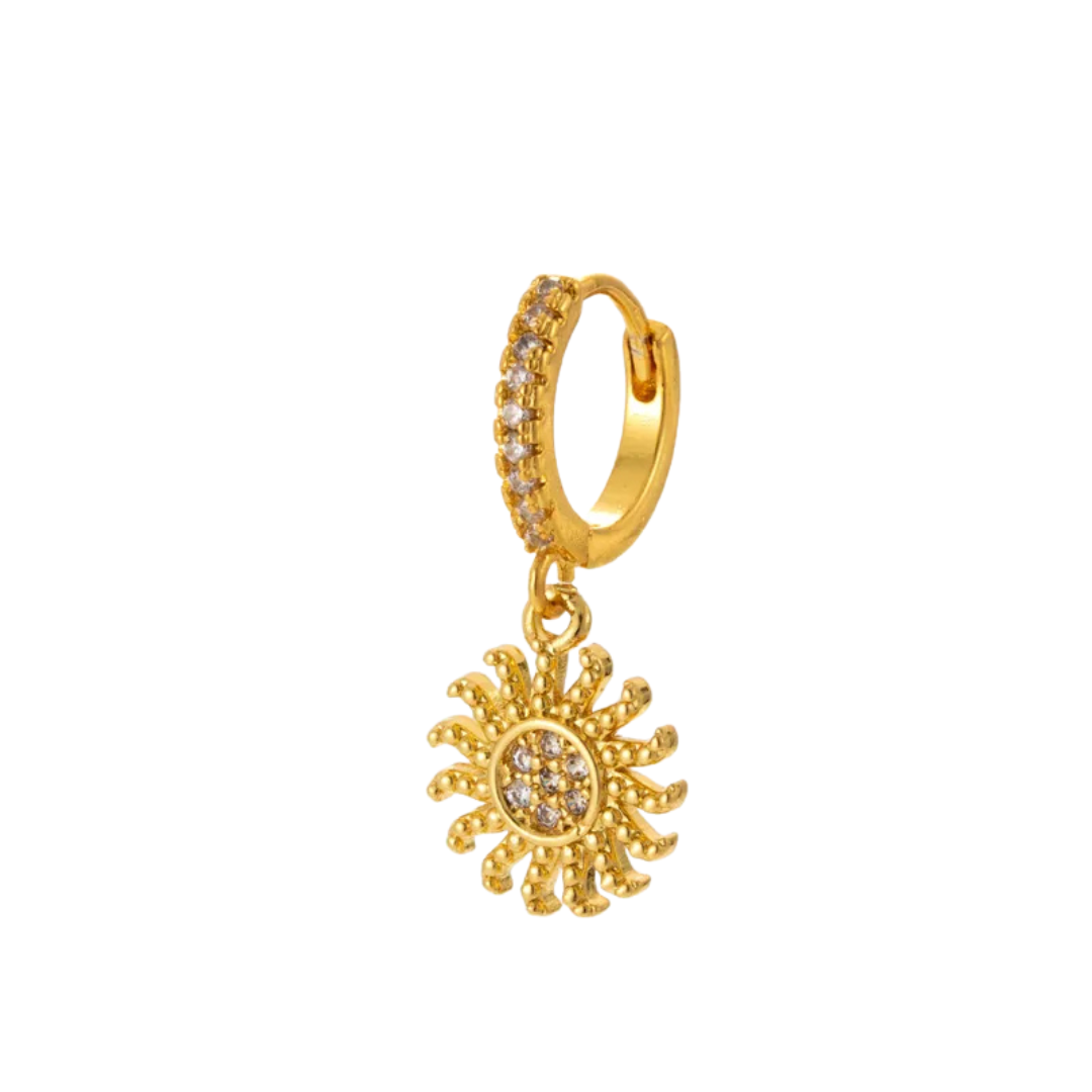 Sun Huggie Hoop Earring