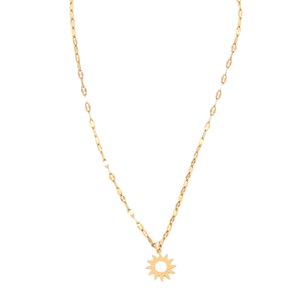 Hollow Sun Necklace in Gold