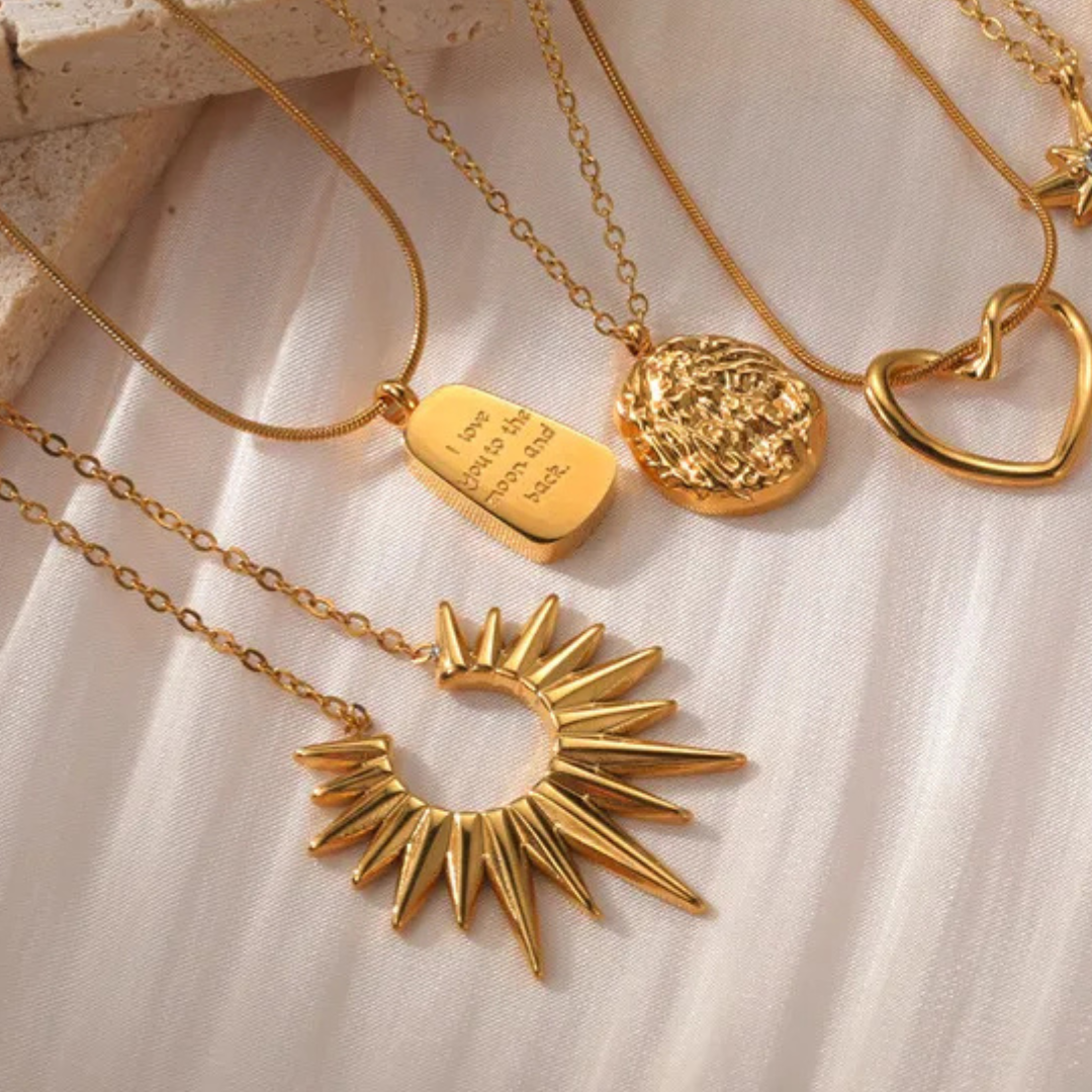 Sunburst Necklace in Gold