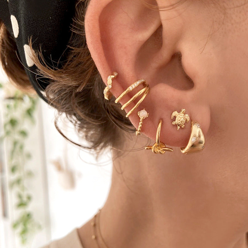 Teardrop Hoop Earrings in Gold