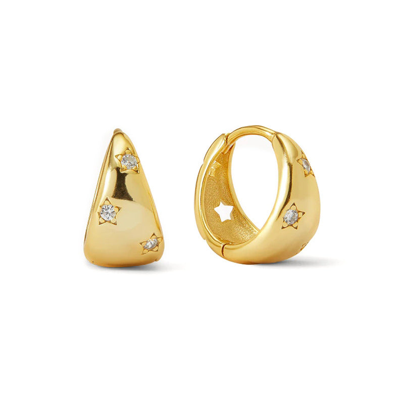 Teardrop Hoop Earrings in Gold