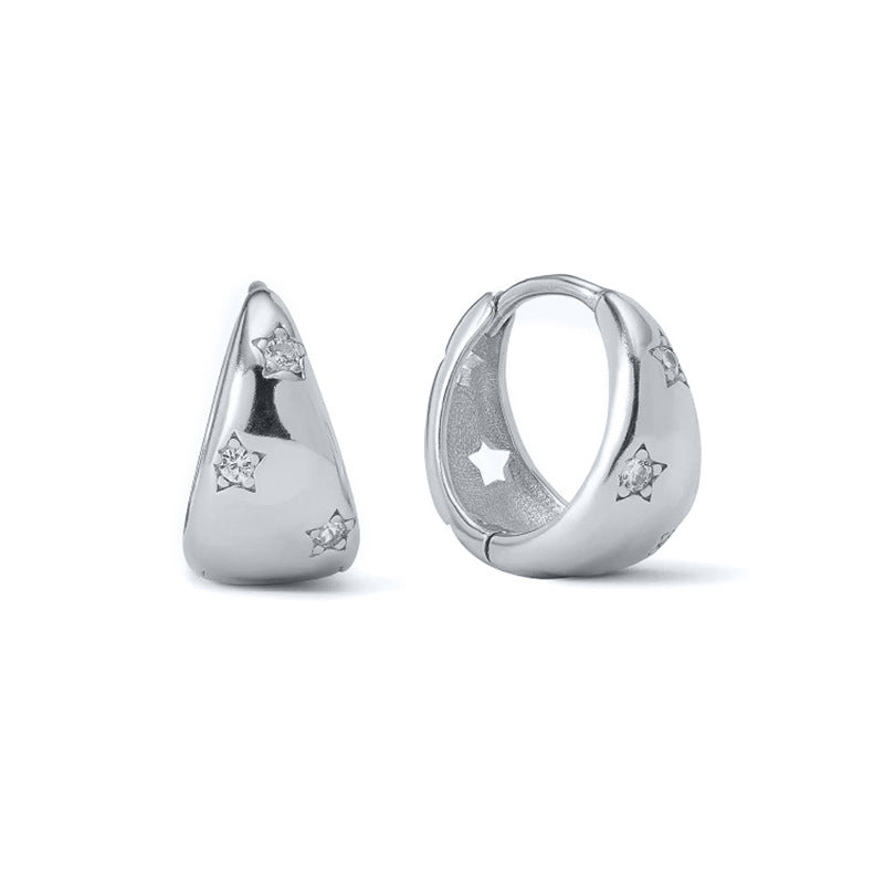 Teardrop Hoop Earrings in Platinum