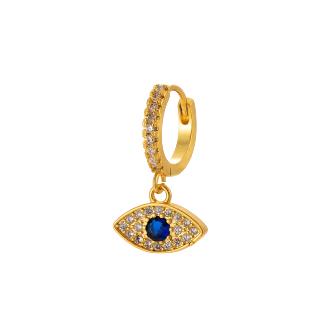 Turkish Eye Huggie Hoop Earring