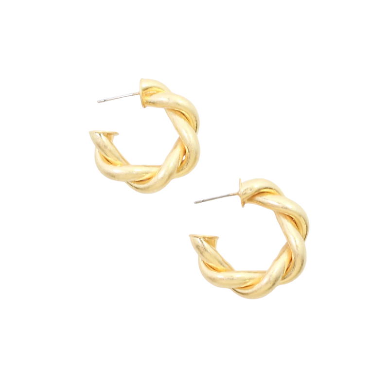 Maggie Twisted Hoop Earrings in Gold