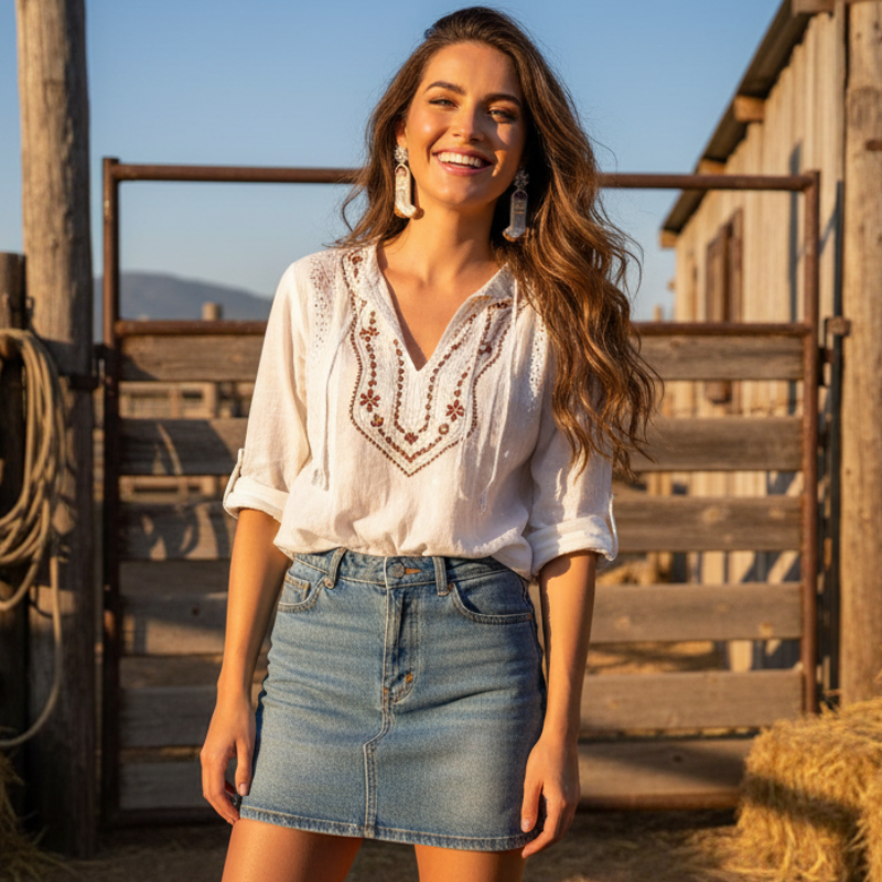 Cowboy Boot Beaded Earrings in White